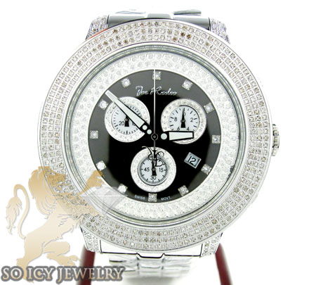 Mens joe rodeo white stainless steel pilot diamond watch 3.15ct jrpl2