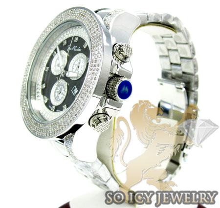 Mens joe rodeo white stainless steel pilot diamond watch 3.15ct jrpl2