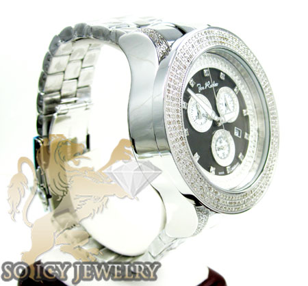 Mens joe rodeo white stainless steel pilot diamond watch 3.15ct jrpl2
