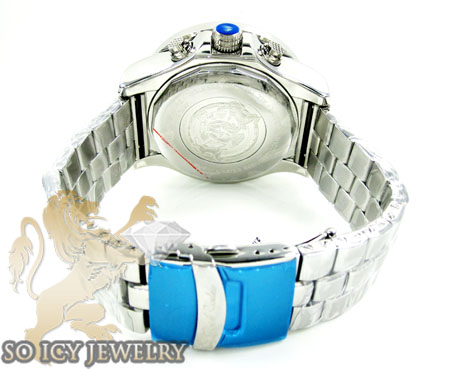 Mens joe rodeo white stainless steel pilot diamond watch 3.15ct jrpl2