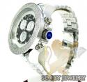 Mens joe rodeo white stainless steel pilot diamond watch 3.15ct jrpl2