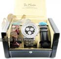 Mens joe rodeo white stainless steel pilot diamond watch 3.15ct jrpl2