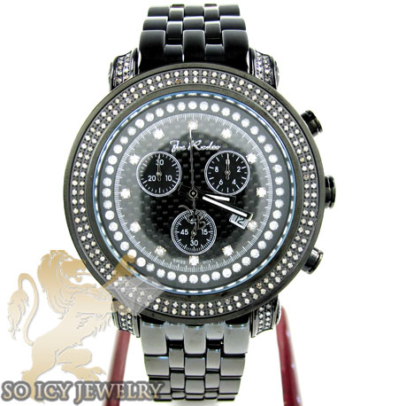 Mens joe rodeo black stainless steel tyler diamond watch 2.00ct jty15