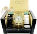 Mens joe rodeo yellow stainless steel pilot diamond watch 3.15ct jrpl3