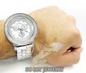 Mens joe rodeo white stainless steel pilot diamond watch 3.15ct jrpl1
