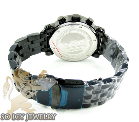 Mens joe rodeo black stainless steel classic diamond watch 1.75ct jcl49