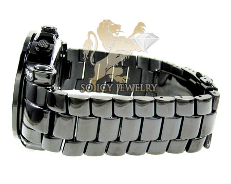 Mens joe rodeo black stainless steel junior diamond watch 4.75ct jju80