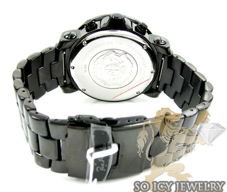 Mens joe rodeo black stainless steel junior diamond watch 4.75ct jju80