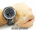 Mens joe rodeo black stainless steel junior diamond watch 4.75ct jju80