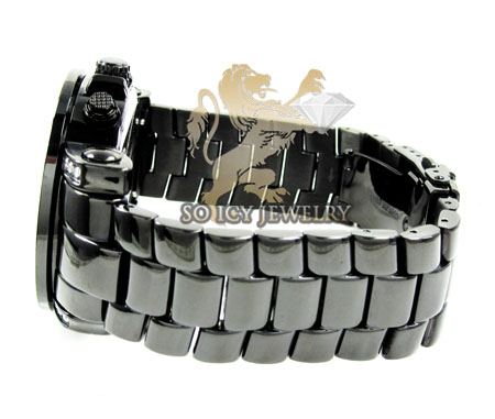 Mens joe rodeo black stainless steel junior diamond watch 4.75ct jju81