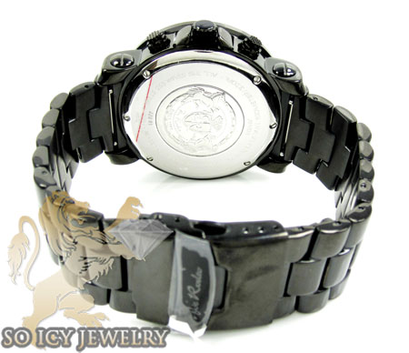 Mens joe rodeo black stainless steel junior diamond watch 4.75ct jju81
