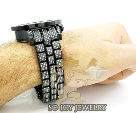 Mens joe rodeo black stainless steel pilot black diamond watch 17.00ct jrpl29