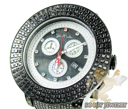 Mens joe rodeo black stainless steel pilot black diamond watch 17.00ct jrpl29