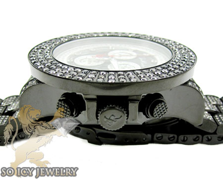 Mens joe rodeo black stainless steel pilot black diamond watch 17.00ct jrpl29