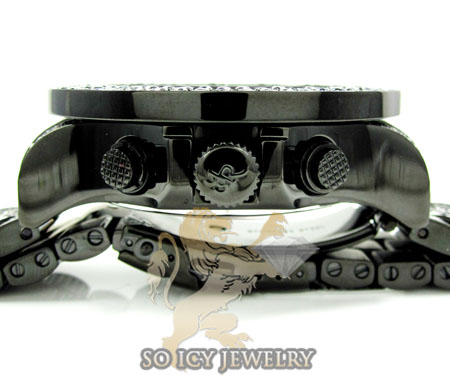 Mens joe rodeo black stainless steel pilot black diamond watch 17.00ct jrpl29