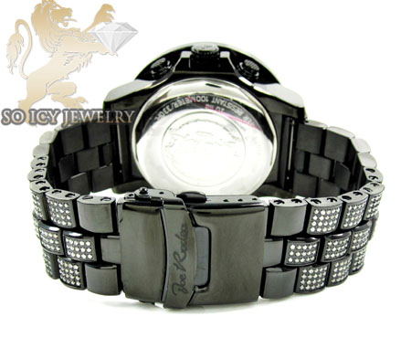 Mens joe rodeo black stainless steel pilot black diamond watch 17.00ct jrpl29
