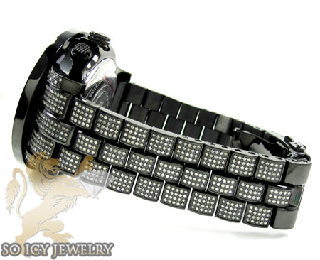 Mens joe rodeo black stainless steel pilot black diamond watch 17.00ct jrpl29