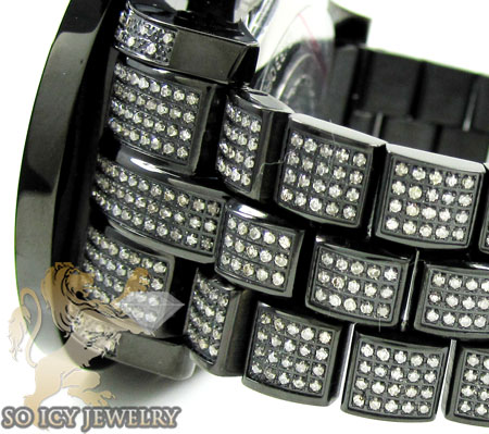 Mens joe rodeo black stainless steel pilot black diamond watch 17.00ct jrpl29