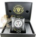 Mens joe rodeo black stainless steel pilot black diamond watch 17.00ct jrpl29
