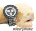 Mens joe rodeo black stainless steel pilot black diamond watch 17.00ct jrpl29