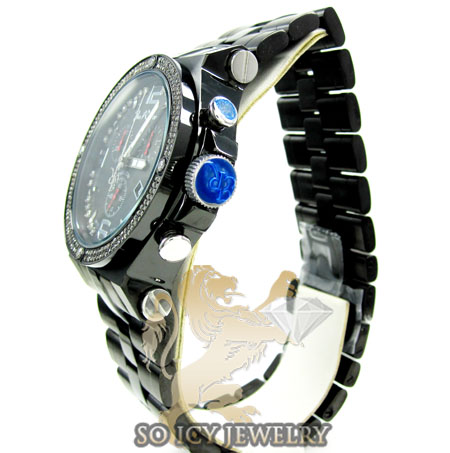 Mens joe rodeo black stainless steel phantom diamond watch 2.25ct jptm27