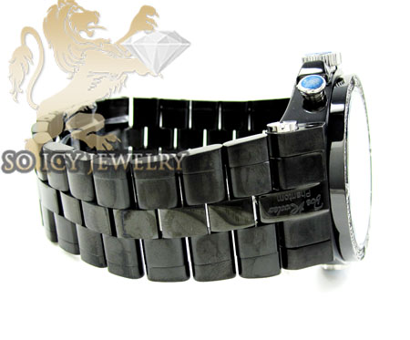 Mens joe rodeo black stainless steel phantom diamond watch 2.25ct jptm27