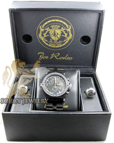 Mens joe rodeo black stainless steel phantom diamond watch 2.25ct jptm27 - Image 10