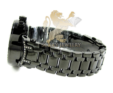 Ladiess joe rodeo black stainless steel master diamond watch 2.00ct jjml10