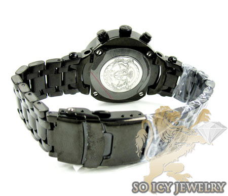 Ladiess joe rodeo black stainless steel master diamond watch 2.00ct jjml10