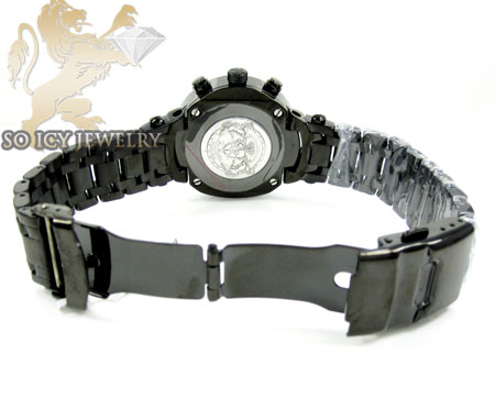 Ladiess joe rodeo black stainless steel master diamond watch 2.00ct jjml10