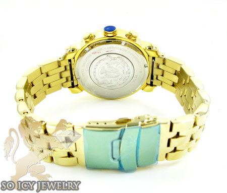 Mens joe rodeo yellow stainless steel classic diamond watch 1.75ct jcl23