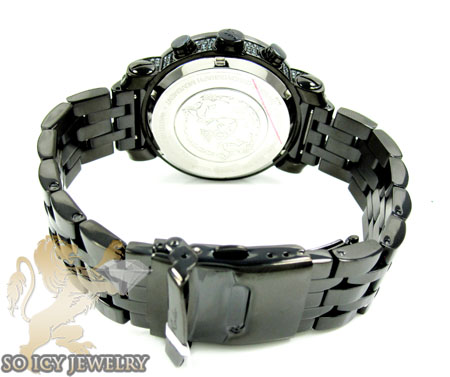Mens joe rodeo black stainless steel classic blue diamond watch 3.50ct jcl111