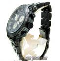 Mens joe rodeo black stainless steel classic blue diamond watch 3.50ct jcl111