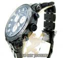 Mens joe rodeo black stainless steel classic blue diamond watch 3.50ct jcl111