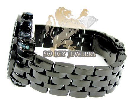 Mens joe rodeo black stainless steel classic blue diamond watch 5.50ct jcl110 - Image 4