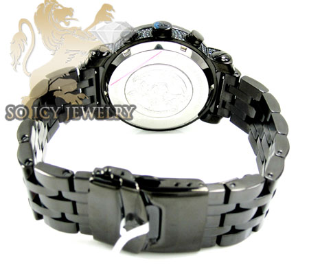 Mens joe rodeo black stainless steel classic blue diamond watch 5.50ct jcl110