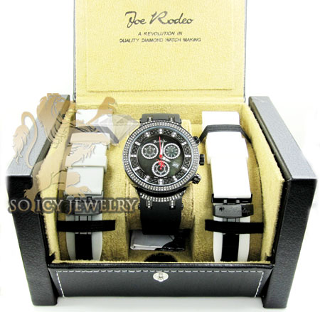 Mens joe rodeo black stainless steel master diamond watch 2.20ct jjm66 - Image 10