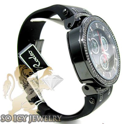 Mens joe rodeo black stainless steel master diamond watch 2.20ct jjm66