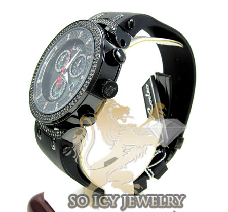 Mens joe rodeo black stainless steel master diamond watch 2.20ct jjm66