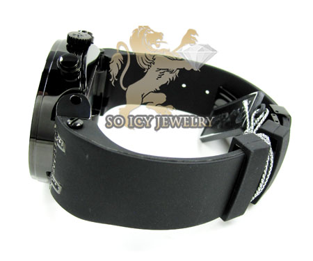 Mens joe rodeo black stainless steel master diamond watch 2.20ct jjm66