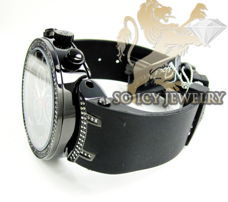Mens joe rodeo black stainless steel master diamond watch 2.20ct jjm66