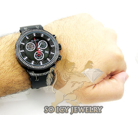 Mens joe rodeo black stainless steel master diamond watch 2.20ct jjm66