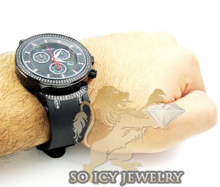 Mens joe rodeo black stainless steel master diamond watch 2.20ct jjm66