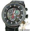 Mens joe rodeo black stainless steel master diamond watch 2.20ct jjm66