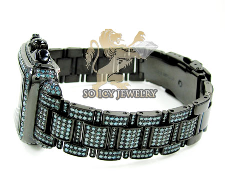 Ladies joe rodeo black stainless steel madison blue diamond watch 13.50ct jrmd35