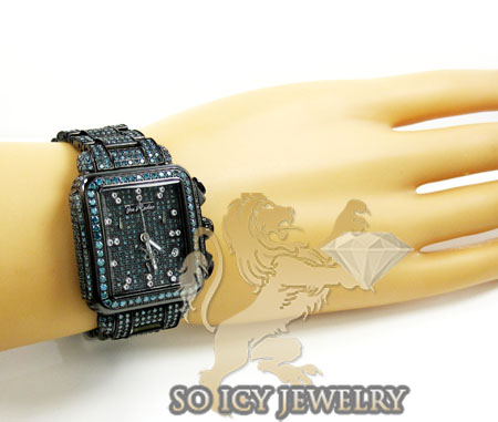 Ladies joe rodeo black stainless steel madison blue diamond watch 13.50ct jrmd35 - Image 6