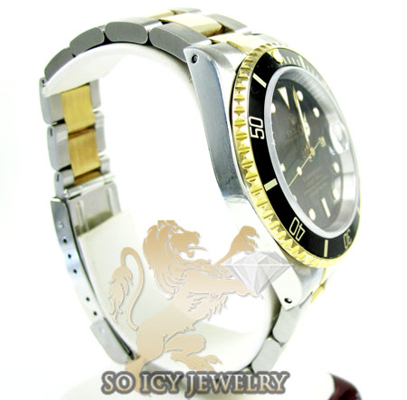Mens rolex two tone steel & 18k yellow gold submariner watch 