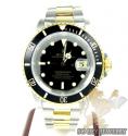 Mens rolex two tone steel & 18k yellow gold submariner watch 