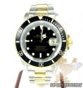 Mens rolex two tone steel & 18k yellow gold submariner watch