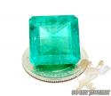 Gia 22.41ct octagonal green natural emerald